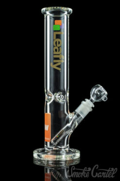 Leafly Strain Tile Straight Tube Bong - Sativa, Indica, or Hybrid