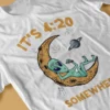 Alien 420 Marijuana Smoking Men's Oversized Cotton T-Shirt