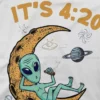 Alien 420 Marijuana Smoking Men's Oversized Cotton T-Shirt