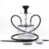 Cube Acrylic LED Hookah Set with 2 Hoses and Silicone Bowl